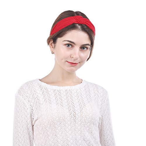 Knotted Headbands for Women Girls, 9 Pcs Wide Plain Turban Headband Fashion