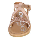 Baby Girls’ Sandals – Strappy Patent Leatherette Glitter Sandals (Toddler), Size 8 Toddler, Rose Gold