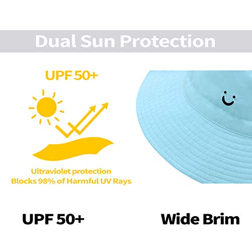 Baby Sun Hat Smile Face UPF 50+ Sun Protection Toddler Summer Cap Adjustable