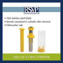 Yellow Deluxe Corn Stripper, 10.5" | Quickly Remove Kernels from the Cob