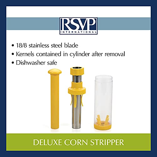 Yellow Deluxe Corn Stripper, 10.5" | Quickly Remove Kernels from the Cob