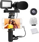 Movo Smartphone Vlogging Kit V7 with Grip Rig, Stereo Microphone, LED Light