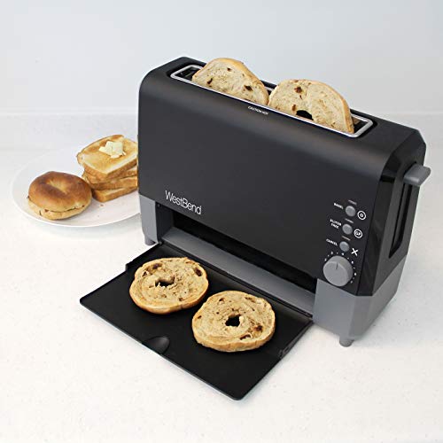 West Bend 77224 QuikServe Slide Through Wide Slot Toaster with Cool Touch