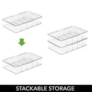 Plastic Hard Shell Stackable Eyeglass Case Storage Organizer, Hinged Lid