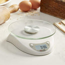 Digital Kitchen Scale with Glass Platform, Tare Button, and Plastic Body