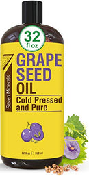 Pure Cold Pressed Grapeseed Oil - Big 32 fl oz Bottle - Non-GMO, Hexane Free