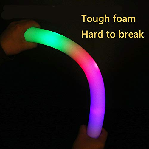 Foam Glow Sticks Bulk 100 Pack,3 Modes Flashing LED Light Sticks Glow in The Dark