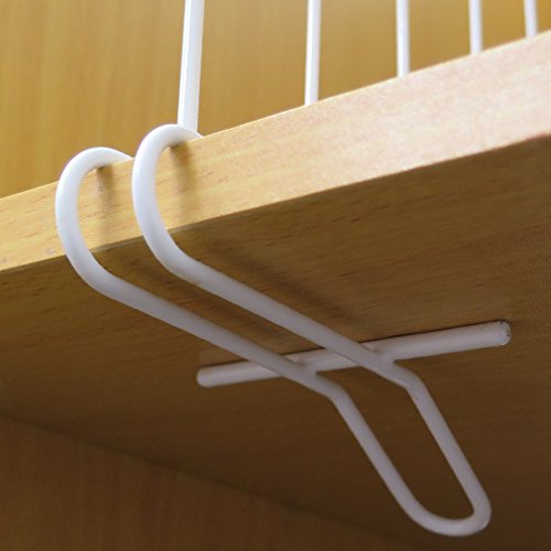 Evelots Closet Wood Shelf Divider-New Extra Brackets for Stability-Steel-Set/8