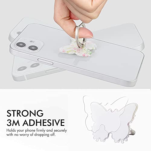 Hard PC Butterfly Phone Ring Holder 360°Rotation Finger Stand Kickstand Universal