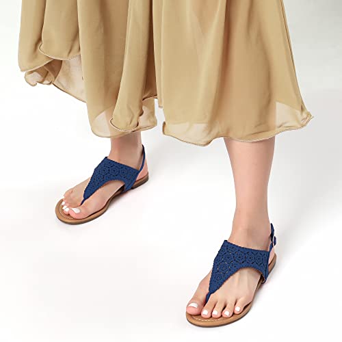Women's Rhinestone Casual Wear Cute Gladiator Flat Sandals Beach Dressy T-Strap