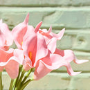 20pcs Pink Flowers Artificial Calla Lily Silk Flowers 13.4" for Home Kitchen Decorations