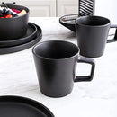 Coupe Dinnerware Set, Service For 4, Black Matte, Matte Black