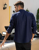 Mens Casual Dress Shirt Button Down Shirts,Medium,Type 01 - Ultramarine Blue,Medium