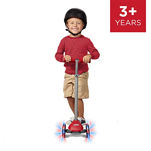 Radio Flyer Lean 'N Glide Scooter with Light Up Wheels Vehicle (549X), Red