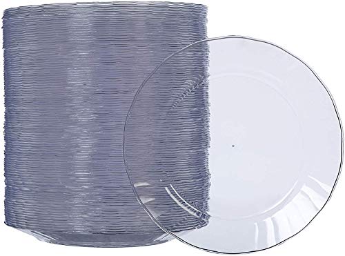 Amazon Basics Disposable Clear Plastic Plates, 100-Pack, 7.5-inch