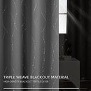 Blackout Grey Curtains for Living Room - Grommet Curtains 63 Inch Length, Wave Dots
