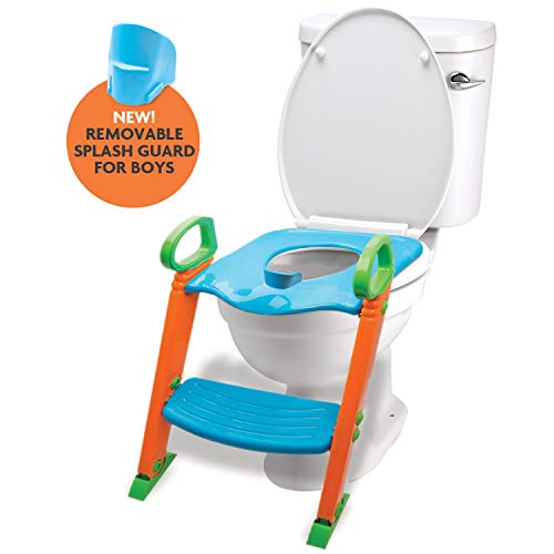 Potty Training Seat with Ladder & Upgraded Splashguard - Toilet Step Stool for Kids
