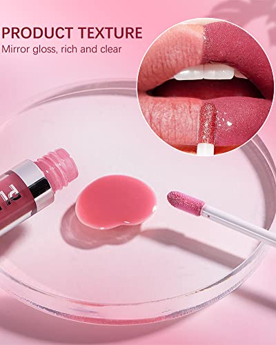 Glitter Lip Plumper Oil,Full-On Lip Plumping Lip Gloss,Lip Care Serum,Hydrating Lip Gloss