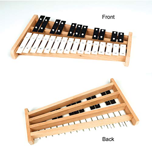 Professional Wooden Soprano Full Size Glockenspiel Xylophone with 27 Metal Keys