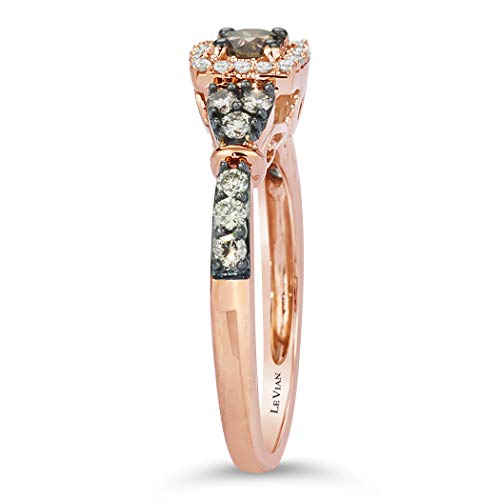 14K Rose Gold 1/2 Cttw White/Chocolate Diamond Fashion Ring