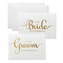 Wedding Day Cards Set, Gold Foiled to My Bride and to My Groom Wedding Vow Card
