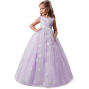 Girls Pageant Princess Flower Dress Kids Prom Puffy Tulle Ball Gowns Size 6-7 Years Purple
