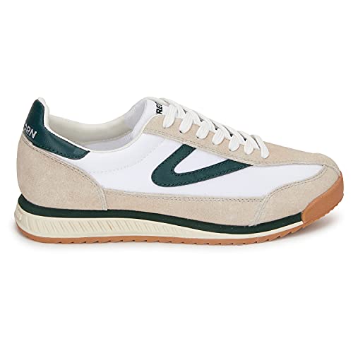 TRETORN Women's Rawlins Casual Lace-Up Sneakers, White/Green, 7