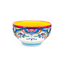 Euro Ceramica Zanzibar Collection 16 Piece Dinnerware Set Kitchen and Dining, Service for 4, Spanish Floral Design, Multicolor, Blue and Yellow