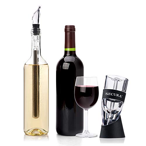 Red Wine Decanter Aerator Wine Air Aerator with Wine Chilling Rod Stainless Steel