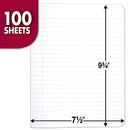 Composition Notebook, 3 Pack, Wide Ruled Paper, 9-3/4" x 7-1/2", 100 Sheets per Notebook, Black Marble
