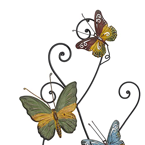 Eclectic Metal Butterfly Wall Decor, 29"H x 15"W, Multi Colored
