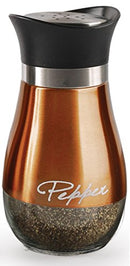 Cafe Contempo Elegant Glass Salt and Pepper Shakers Dispenser,  Jar Bottle 4.4 oz,