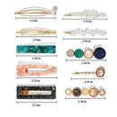 20 PCS Macaron Pearl Acrylic Resin Metal Fashion Hair Clips Set