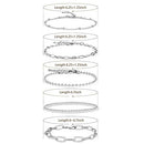 Silver Bracelets for Women Girls Sets Dainty Link Paperclip Bracelet Stack Small Ball Bead