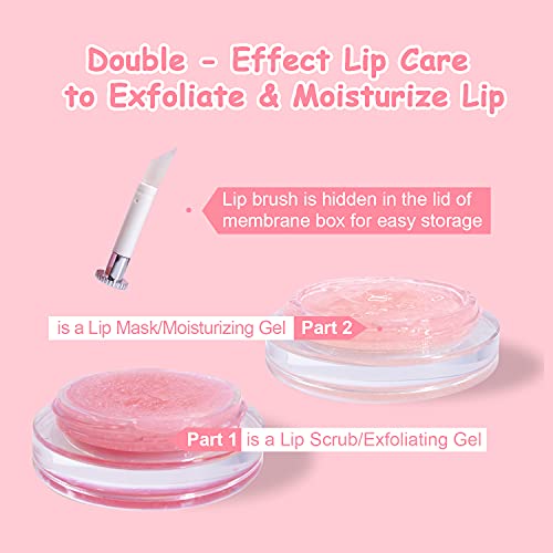 Lip Scrubs Exfoliator & Moisturizer, Lip Mask 2 in 1 Double Effectively Repairs