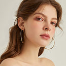 Dainty 70mm 14K Yellow Gold Silver Big Large Hoop Earrings Sensitive Ears