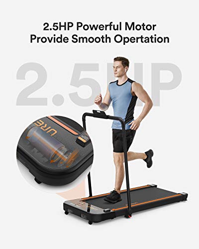 2 in 1 Under Desk Treadmill, 2.5HP Folding Electric Treadmill Walking Jogging Machine