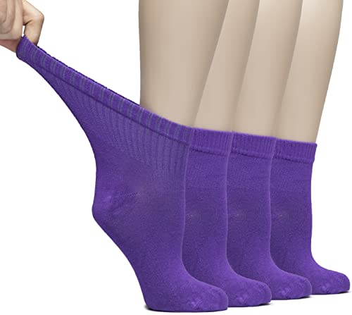 Women's Loose Diabetic Ankle Socks, Bamboo, Wide, Thin, Seamless Toe