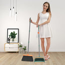 Broom and Dustpan Set for Home, Stand Up Broom and Dustpan (Green&Orange)