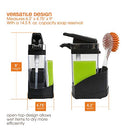 Casabella Sink Sider Solo Kitchen Soap Pump and Sponge Caddy, Black/Chrome Black & Chrome Plating