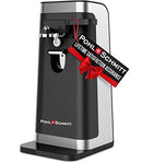 Electric Can Opener, Easy Push Down Lever, Knife Sharpener, Bottle Opener Black