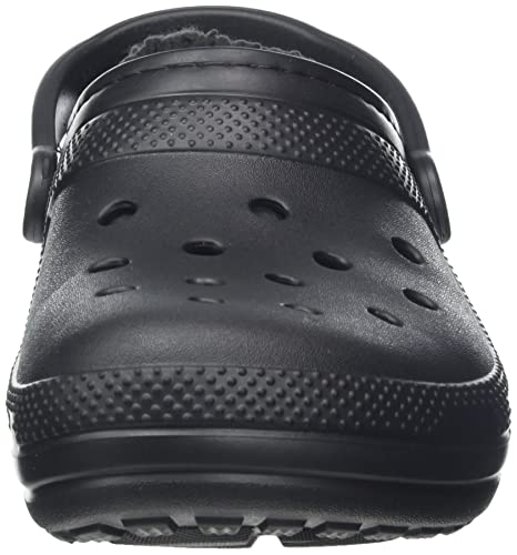 Crocs Unisex-Adult Men's and Women's Classic Lined Clog, Black/Black, 8 Women/6 Men