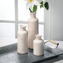 Sullivans Ceramic Vase Set - 3 Small Vases, Rustic Home Decor, Modern Farmhouse; Ideal Shelf Décor, Table Décor, Bookshelf, Mantle, Entryway- Distressed White (CM2333)