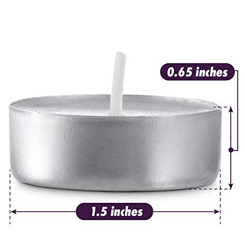 Unscented Tea Lights Candles in Bulk | 100 White, Smokeless, Dripless & Long Lasting