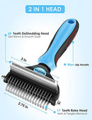 2 in 1 Deshedding Tool & Undercoat Rake Dematting Comb for Mats  Removing