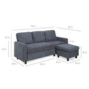 Linen Sectional Sofa for Home, Apartment, Compact Spaces w/Chaise Lounge