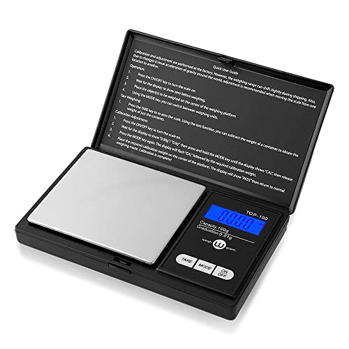 Weigh Gram Scale Digital Pocket Scale,100g by 0.01g,Digital Grams Scale, Food Scale, Jewelry Scale Black, Kitchen Scale 100g