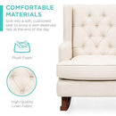 Rocking Accent Chair, Tufted Upholstered Linen Wingback