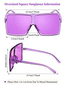 3 Piece Oversized Square Sunglasses Flat Top Fashion Shades Oversize Sunglasses (Yellow, Orange, Purple)