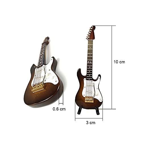 Alano 10cm Coffee Electric Guitar Model Mini Musical Instrument Decorative Ornament